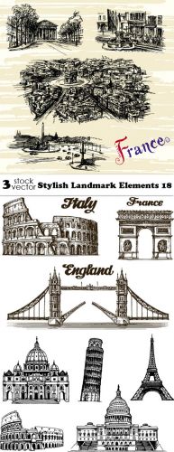 Vectors - Stylish Landmark Elements 18