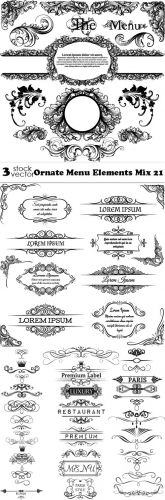 Vectors - Ornate Menu Elements Mix 21