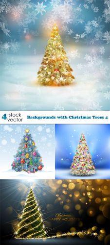 Vectors - Backgrounds with Christmas Trees 4