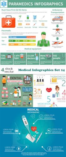  Vectors - Medical Infographics Set 14