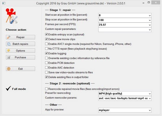 HD Video Repair Utility 2.0.0.1 Portable