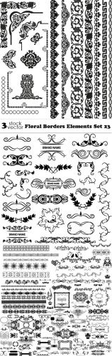Vectors - Floral Borders Elements Set 23