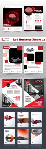 Vectors -- Red Business Flyers 11
