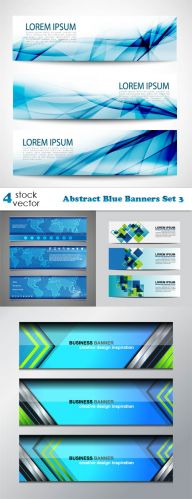 Vectors - Abstract Blue Banners Set 3
