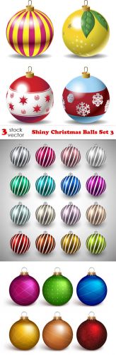 Vectors - Shiny Christmas Balls Set 3