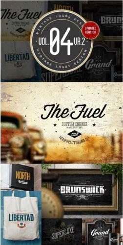 CreativeMarket - Vintage Logos Design Vol.04