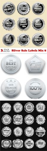 Vectors - Silver Sale Labels Mix 8