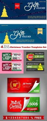 Vectors - Christmas Voucher Templates Set