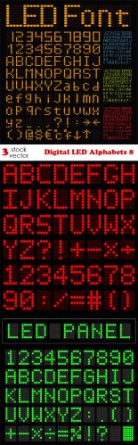 Vectors - Digital LED Alphabets 8