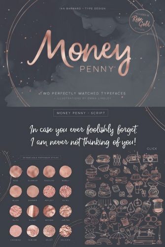 Font family Money Penny - Script &amp; Sans (vol.8)