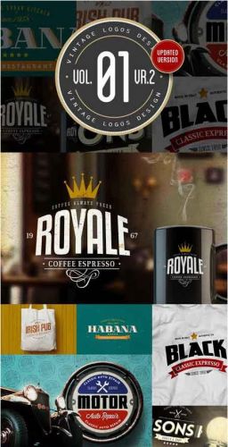 CreativeMarket - Vintage Logos Design Vol.01