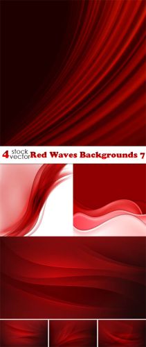Vectors - Red Waves Backgrounds 7