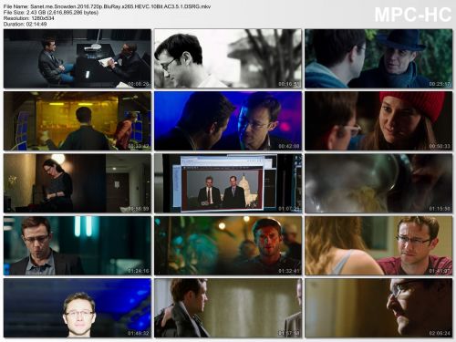 Snowden 2016 720p BluRay x265 HEVC 10Bit AC3 5.1 DSRG