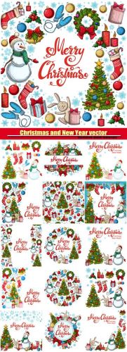 Christmas vector illustration for decoration, Christmas icons