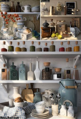 3D Models - 3DDD Kitchen (V-Ray, max) set.3