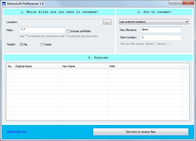 Mytoolsoft FileRenamer v1.7