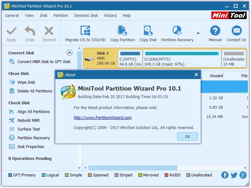 mini tool partition wizard pro 10.2.1