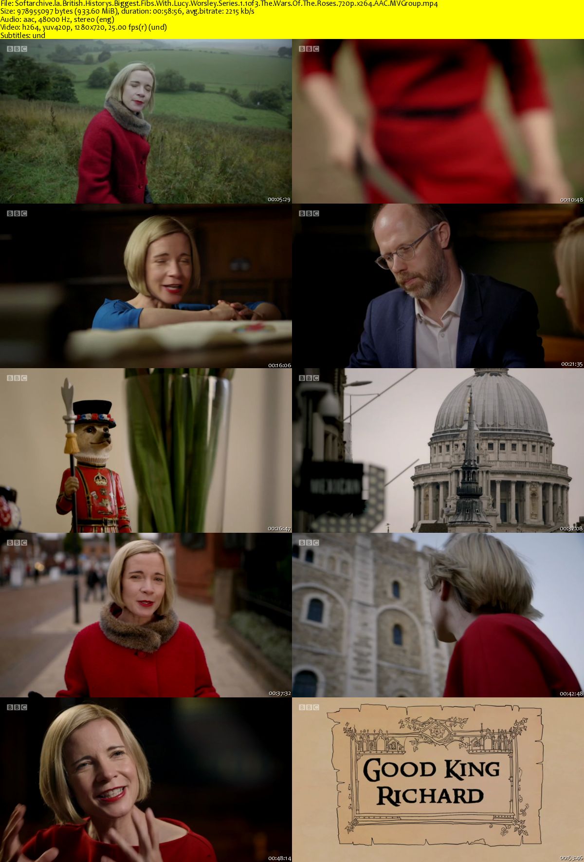British Historys Biggest Fibs With Lucy Worsley 2017 Series 1.1of3 The ...