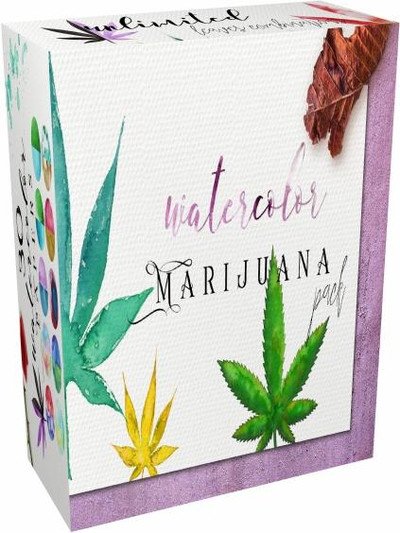 CreativeMarket - Watercolor Marijuana Pack:47elements