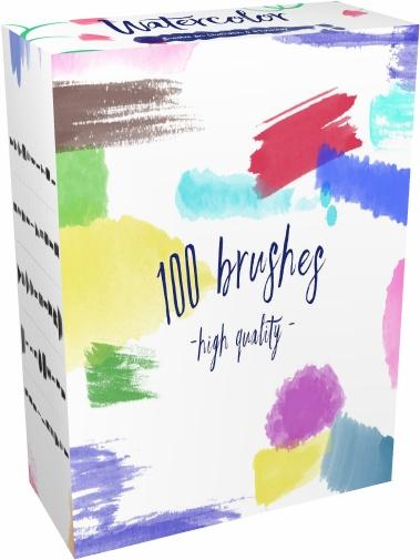 CreativeMarket - 100 Watercolor Brushes