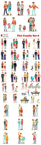Vectors - Flat Family Set 8