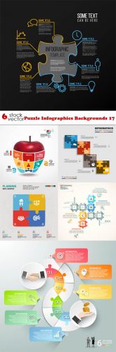 Vectors -- Puzzle Infographics Backgrounds 17