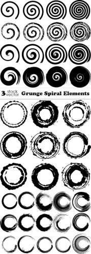 Vectors - Grunge Spiral Elements