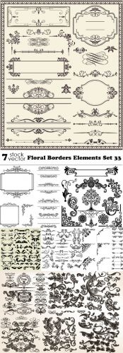 Vectors - Floral Borders Elements Set 33
