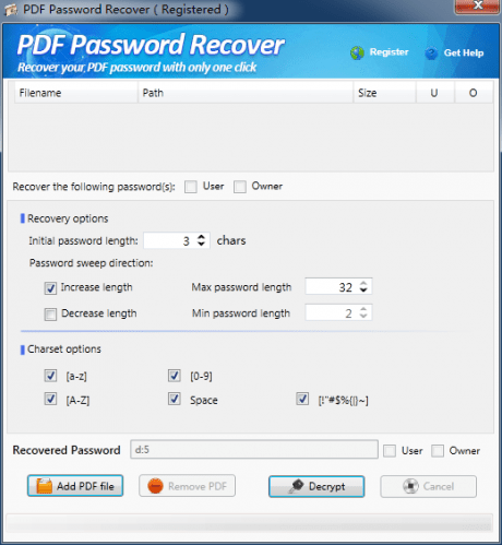 PDF Password Recover 2.0.1.0 Portable