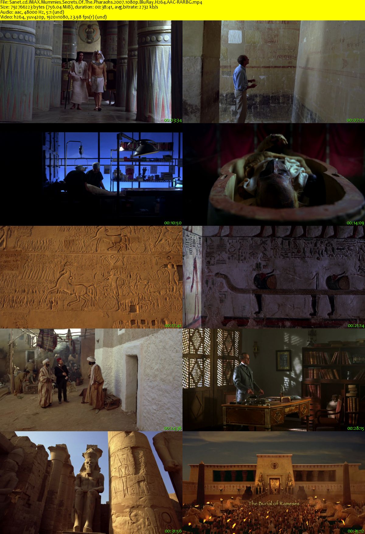 Imax Mummies Secrets Of The Pharaohs 2007 1080p Bluray H264 Aac Rarbg Softarchive