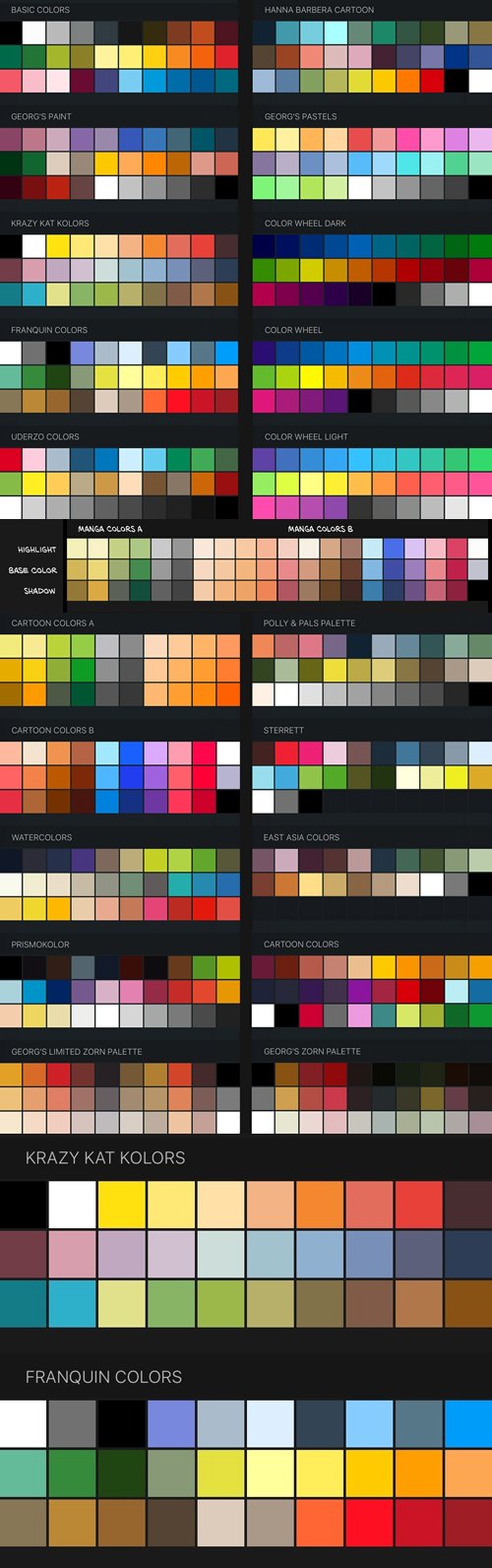Download Procreate Color Swatches 22 Palettes for