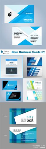 Vectors -- Blue Business Cards 17