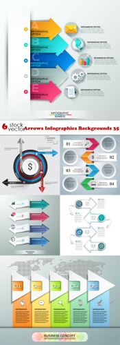 Vectors - Arrows Infographics Backgrounds 35