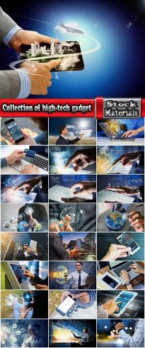 Collection of high-tech gadget tablet technology telephone business graph chart 25 HQ Jpeg