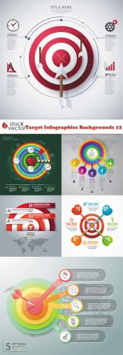 Vectors -- Target Infographics Backgrounds 12