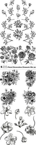Vectors - Floral Decoration Elements Mix 39