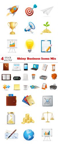 Vectors -- Shiny Business Icons Mix