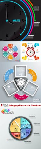 Vectors -- Infographics with Clocks 6