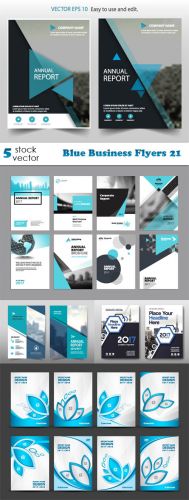 Vectors - Blue Business Flyers 21