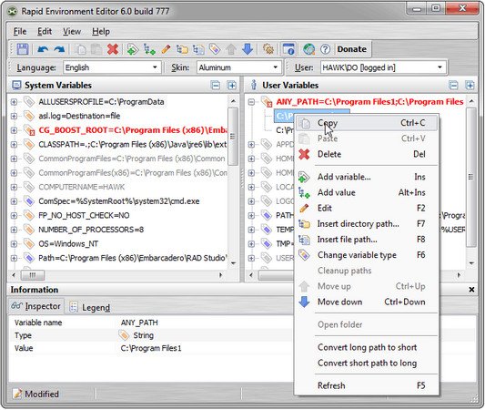 Rapid Environment Editor 9.1 build 936 (x86/x64) Multilingual Portable 