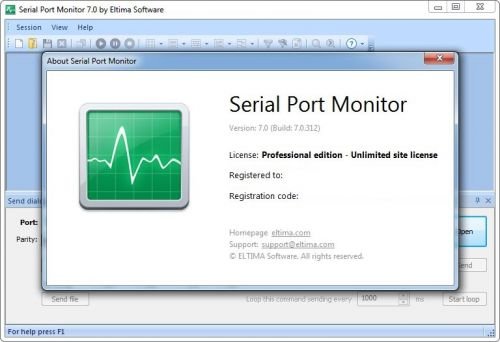 serial port monitor registration key