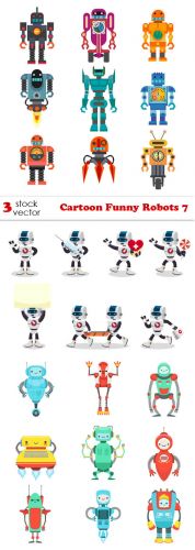 Vectors - Cartoon Funny Robots 7