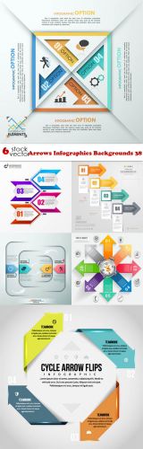 Vectors -- Arrows Infographics Backgrounds 38