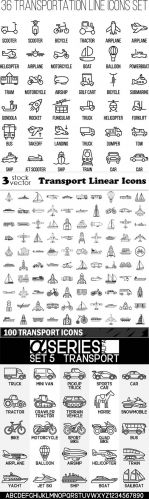 Vectors -- Transport Linear Icons