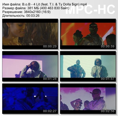 B.o.B feat. T.I. &amp; Ty Dolla $ign - 4 Lit (2017) Ultra HD 4K