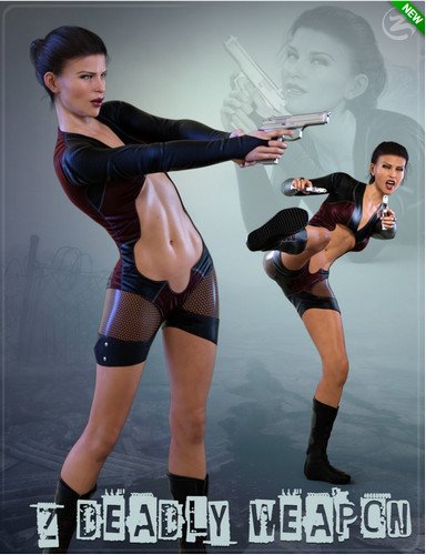Z Deadly Weapon - Gun and Poses for Genesis 8 Female and Victoria 8 