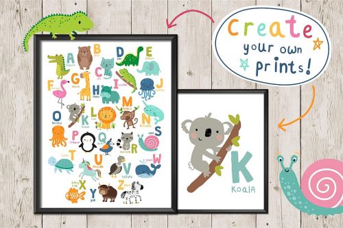 Animal Alphabet Vector Set