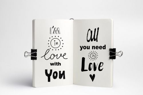 Hand drawn Romantic design kit