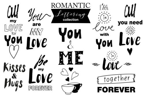 Hand drawn Romantic design kit