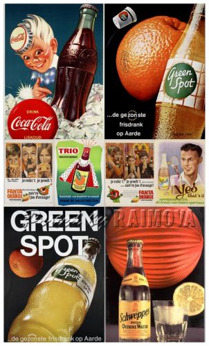 Advertising of soft drinks (vintage, retro)